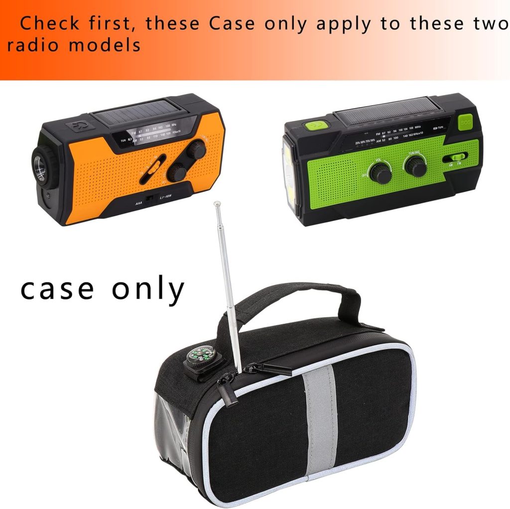 Soicpic Emergency Weather Radio Case for FosPower Model A1/for RunningSnail MD-090P, NOAA Weather Radio Stroage Bag with Compass (Case Only)