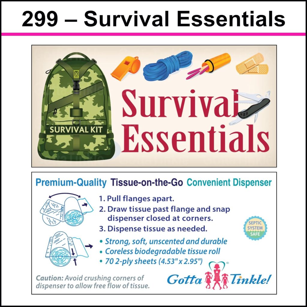 Themed Novelty Travel Camping Outdoors Toilet Paper TP Tissue To Go - Hunting, Camo  Military (3-Pack) (299 Survival Essentials)