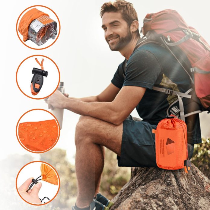 topacio survival tent emergency ponchos with hood hiking survival kit tactical tent kit camping outdoor includes tent ra 1