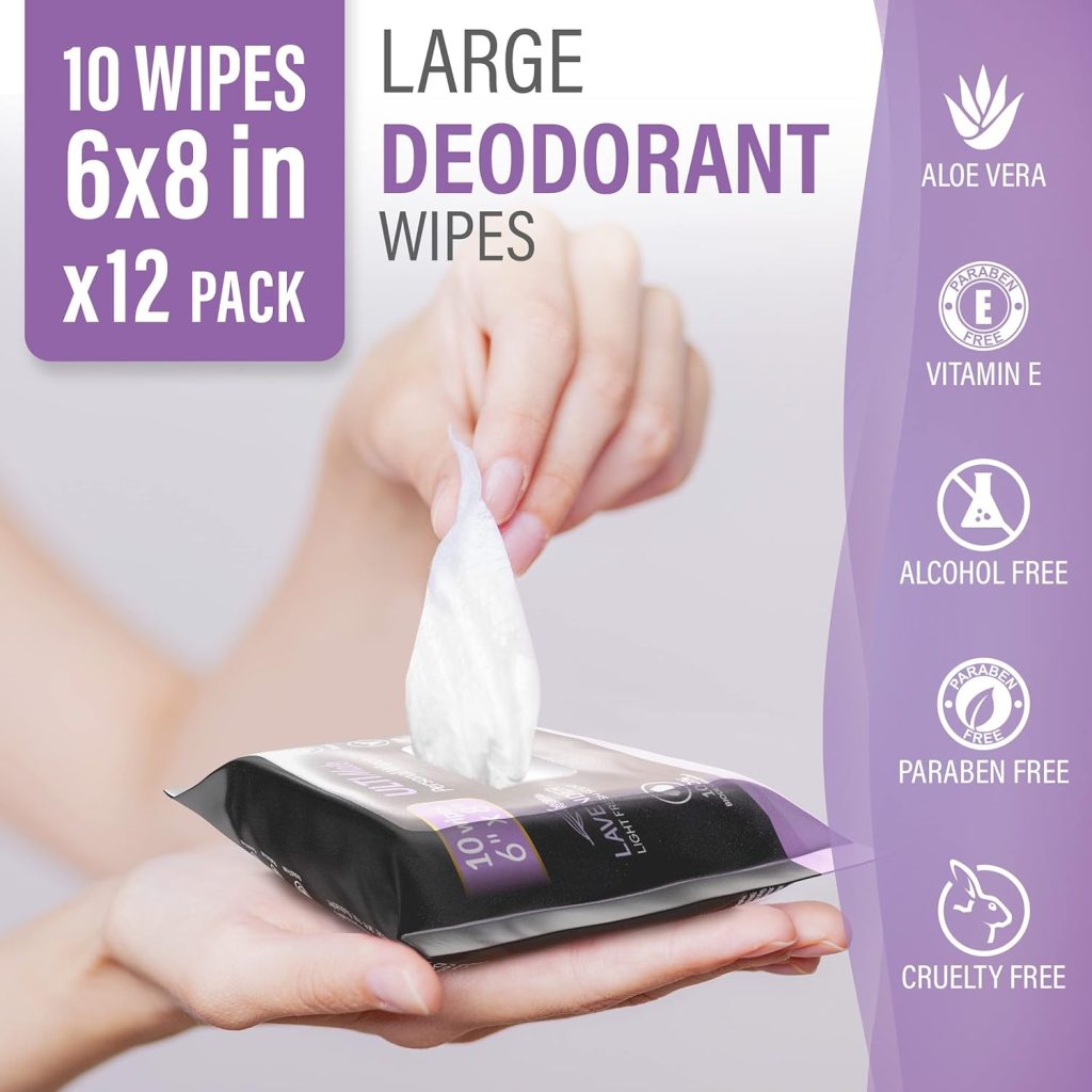 Ultimate Shower Travel Body and Face Wipes 120 Wipes 6x8, Biodegradable Personal Hygiene Body Cleansing Wipes for Men for After Gym Travel Camping Adult Bathing Wipes,Unscented