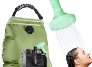 unniweei solar portable shower bag 5 gal20l solar heating camping shower bag with removable hoseon off switchable shower