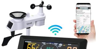 uzoli professional weather stations wireless indoor outdoor thermometer hygrometer with wifi large 10 lcd display weathe