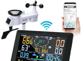 uzoli professional weather stations wireless indoor outdoor thermometer hygrometer with wifi large 10 lcd display weathe