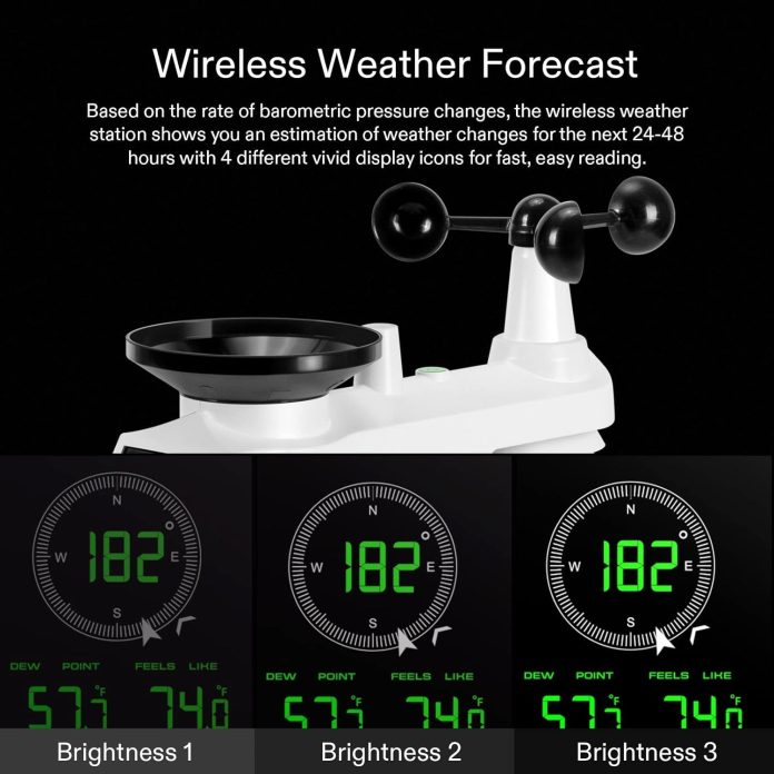 vivosun 18 in 1 wi fi weather station with outdoor sensor co2 monitor color display console indooroutdoor weather thermo 2