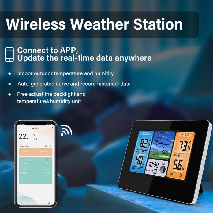 weather station wireless indoor outdoor thermometer with lcd digital display outdoor sensor smart home weather station w 2