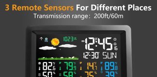 weather stations wireless indoor outdoor thermometers color display digital atomic clocks with indoor outdoor temperatur 3