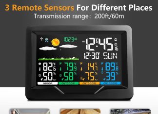 weather stations wireless indoor outdoor thermometers color display digital atomic clocks with indoor outdoor temperatur 3