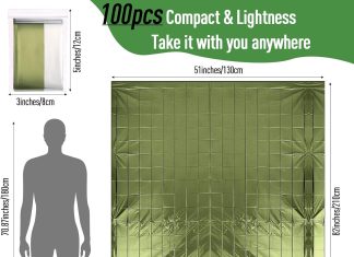 100 pcs emergency blankets bulk foil thermal blankets for survival 82x 51 waterproof space blanket lightweight blankets 1 3