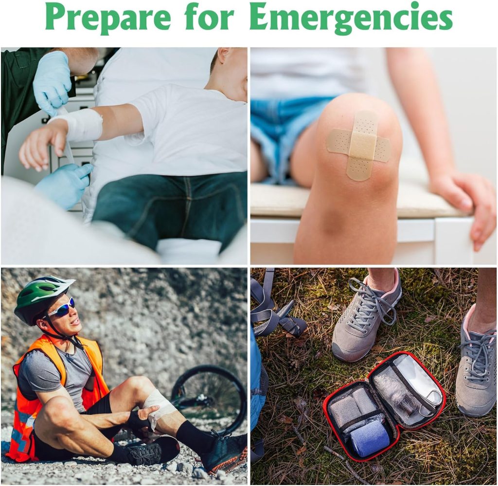 310PCS First Aid Kit for Car Emergency Supplies Mini Waterproof Compact Bag for Backpack, Camping Equipment Survival Kit for for Camping Boat Hunting Hiking Home Car Earthquake and Adventures