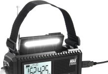 auto noaa digital 5000 weather radio with backlit lcd screen 5 way powered solar hand crank portable amfmshortwave emerg