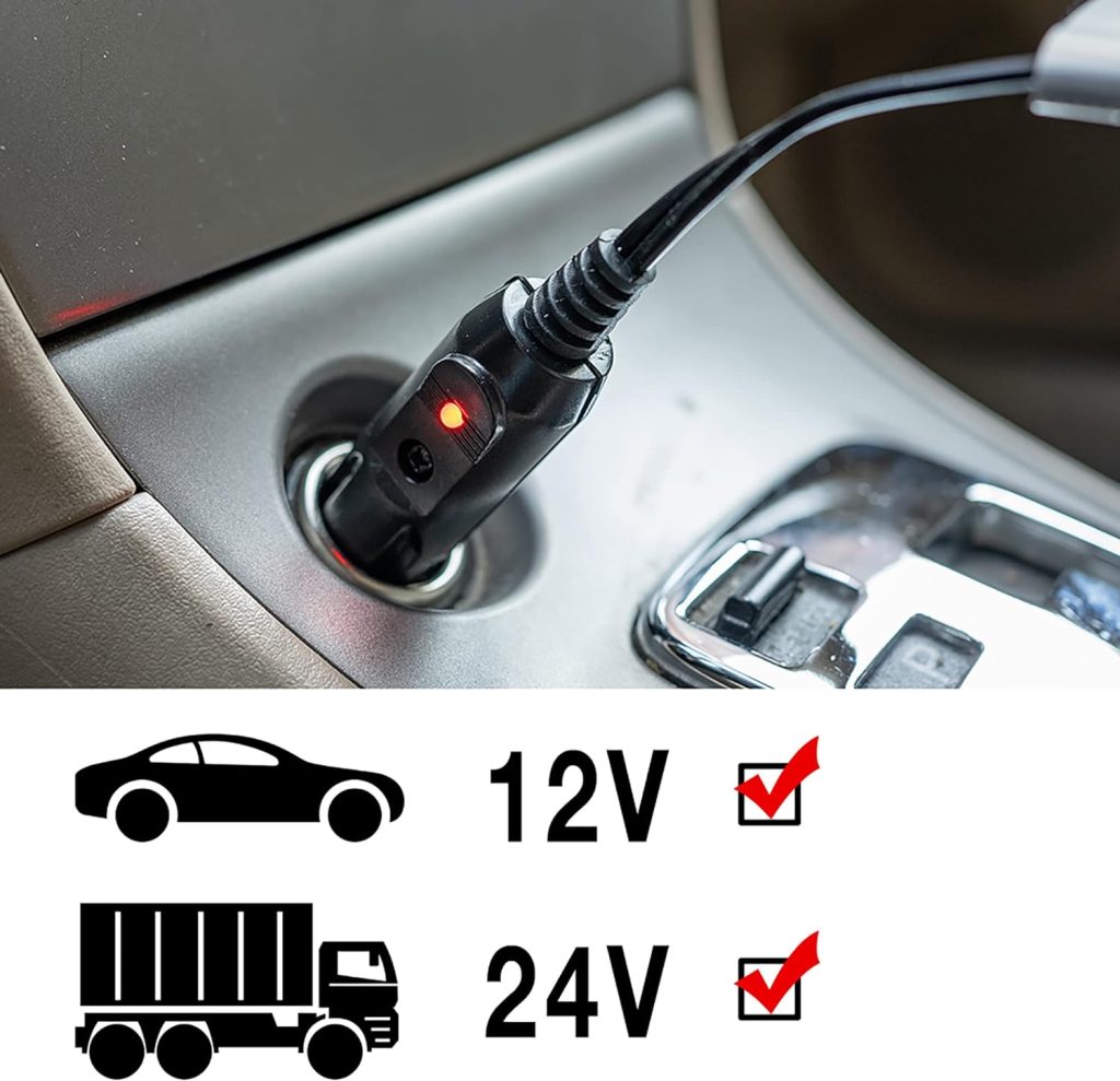 Electric Car Heating Blanket Plush 3 Heat Settings, Auto Shutoff, Washable, 55 X 40, Plugs into Cars 12v and Trucks 24v OuGreat for Cold Weather, Tailgating, Emergency Kits, Red