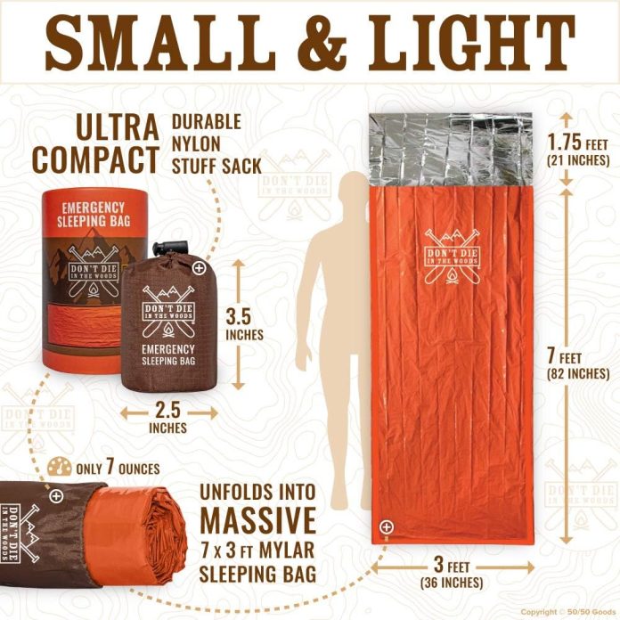 emergency sleeping bag with hood ultralight waterproof thermal mylar sleeping bag liner survival bivy space blanket bive 2