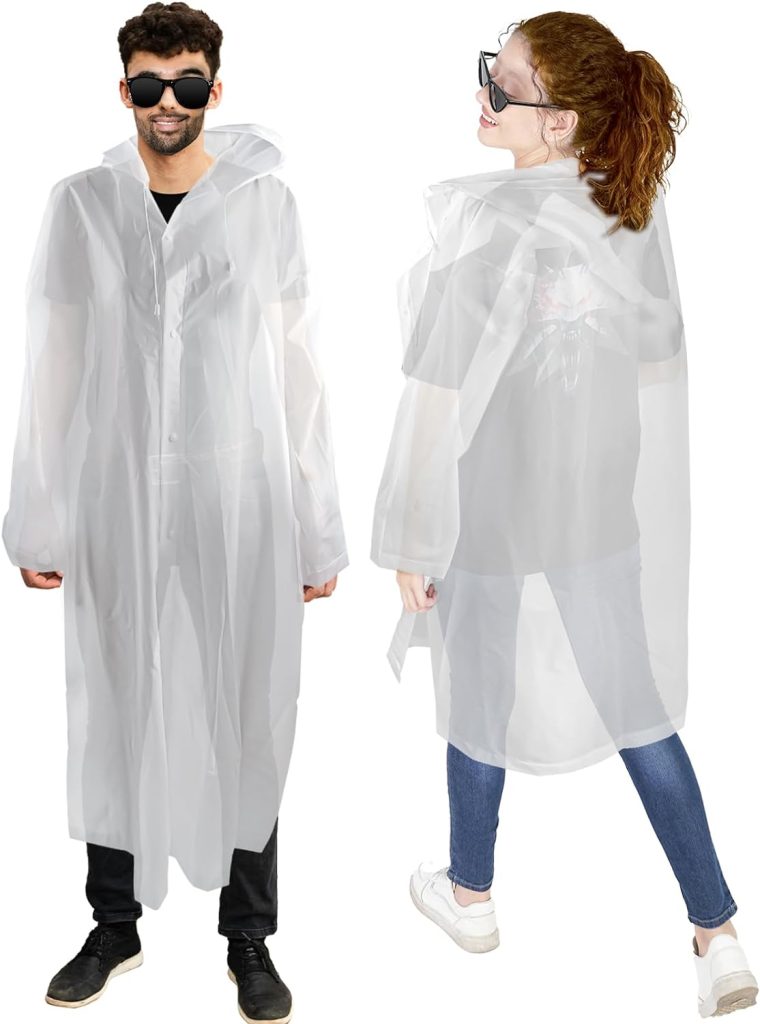 Reusable Raincoat for Adults, Emergency Survival Kit With Hoods And Sleeves, Rain Ponchos