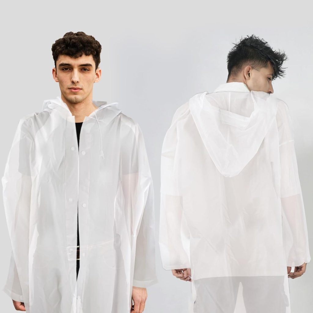 Reusable Raincoat for Adults, Emergency Survival Kit With Hoods And Sleeves, Rain Ponchos