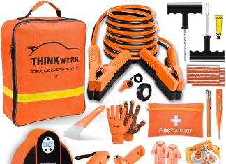 car emergency safety kit bag car emergency kit with digital air compressor first aid kit heavy duty emergency roadside a