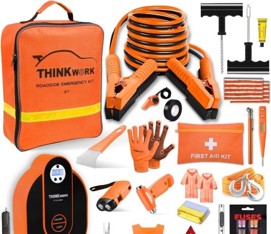 car emergency safety kit bag car emergency kit with digital air compressor first aid kit heavy duty emergency roadside a