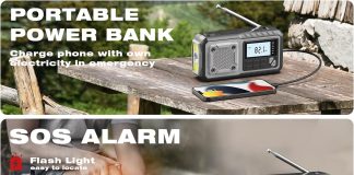 emergency crank weather radio 5000mah solar hand crank portable noaa am fm battery power radioweather alert with flashli 2