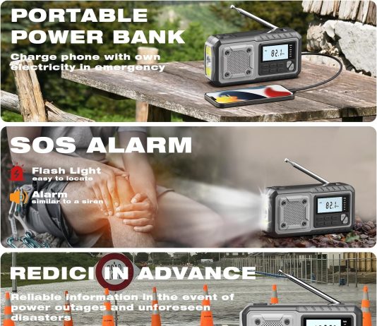 emergency crank weather radio 5000mah solar hand crank portable noaa am fm battery power radioweather alert with flashli 2
