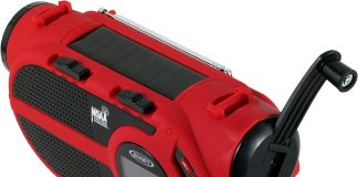 jensen jep 650 portable digital amfm weather radio with weather alert flashlight and 4 way charging red jep 650 2