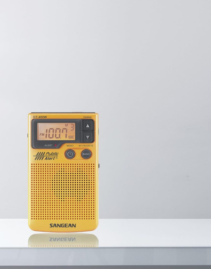 Sangean DT-400W AM/FM Digital Weather Alert Pocket Radio , Yellow