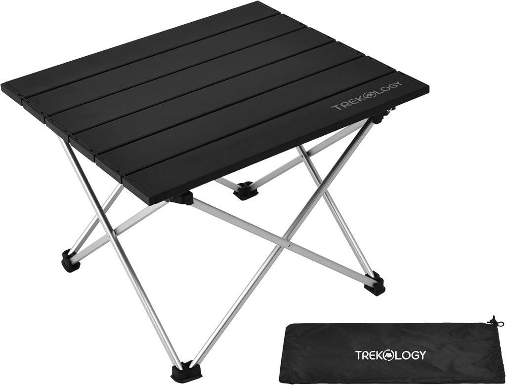 TREKOLOGY Small Camping Table Beach Table Camping Side Table That Fold Up Lightweight, Tent Table Folding Camp Table, Fold Up Camping Tables Small Folding Table Portable Outdoor