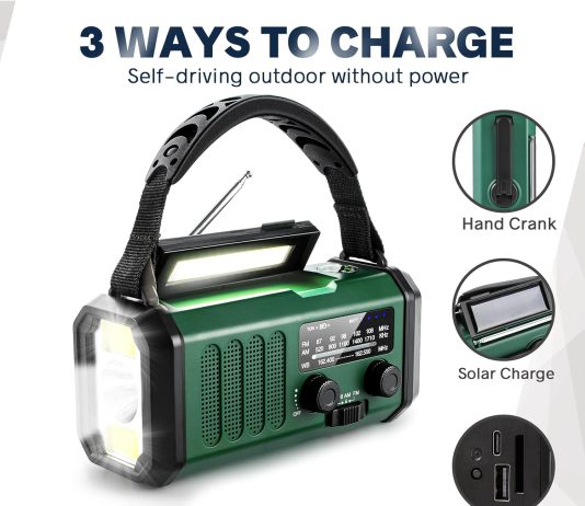 10000mah crank radio emergency radio solar radio noaaamfm weather radio usb type c charging dynamo radio polymer battery 1