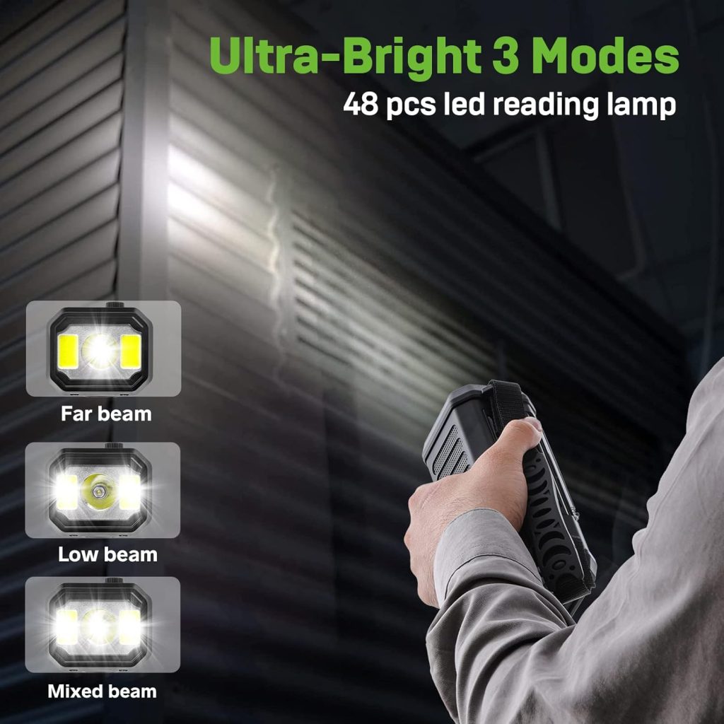 10000mAh Crank Radio, Emergency Radio, Solar Radio, NOAA/AM/FM Weather Radio, USB Type-C Charging, Dynamo Radio, Polymer Battery, Torch  LED Reading Light, SOS Alarm, Compass for Camping Green