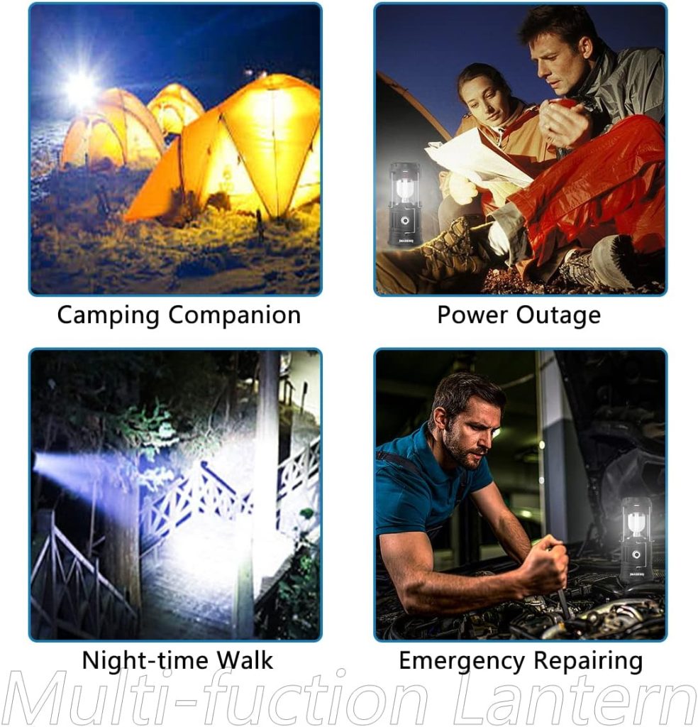 2023 Upadte Solar Lantern Flashlights Charging for Phone, USB Rechargeable Led Camping Lantern, Collapsible Portable for Emergency, Hurricanes, Power Outage, Storm (Classical-2)