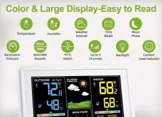 baldr weather station wireless indoor outdoor digital colorful thermometer with atomic clock wireless home weather stati 1