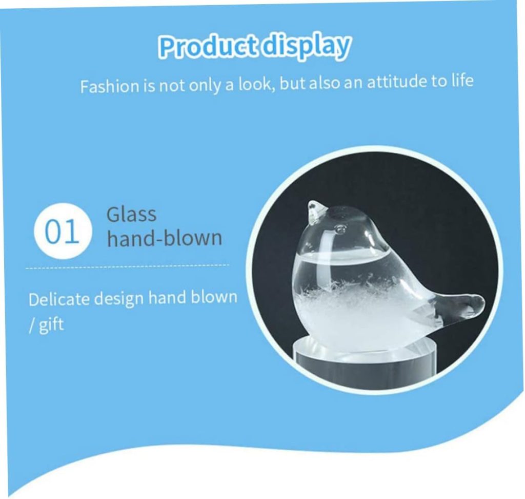 Weather Station Glass, Storm Glass Weather Forecaster Bird Shape Liquid Barometer Weather Predictor for Home Decor Gift
