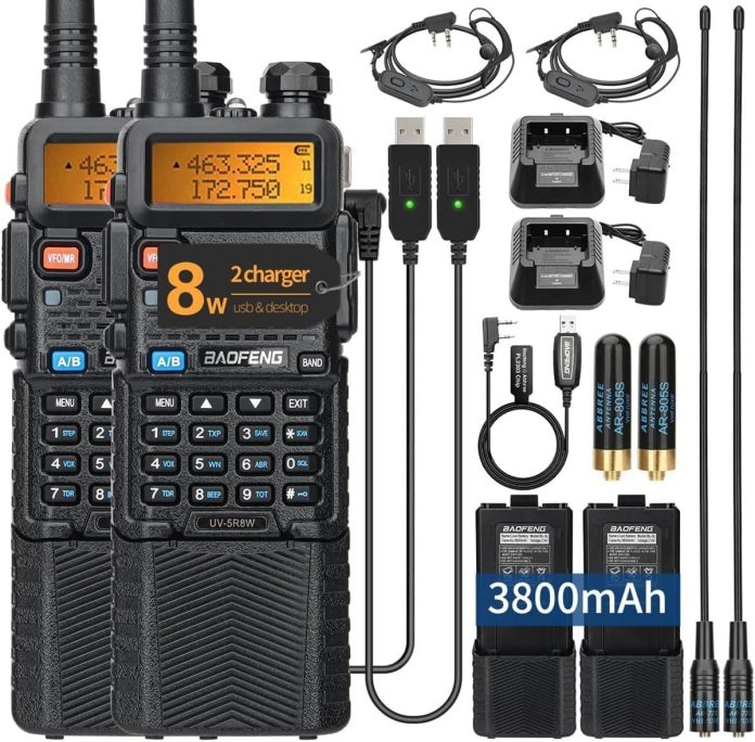 baofeng radio uv 5r 8w ham radio long range uv5r dual band handheld high power 3800mah rechargeable walkie talkies handh
