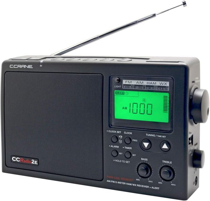 c crane ccradio 2e enhanced portable am fm weather and 2 meter ham band black cc2be
