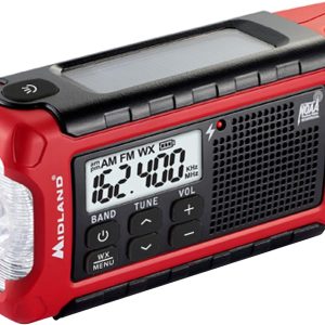Midland ER210 NOAA Emergency Weather Radio - Compact, Crank, Weather Alerts, AM/FM Radio, Multiple Power Sources, SOS Emergency Flashlight