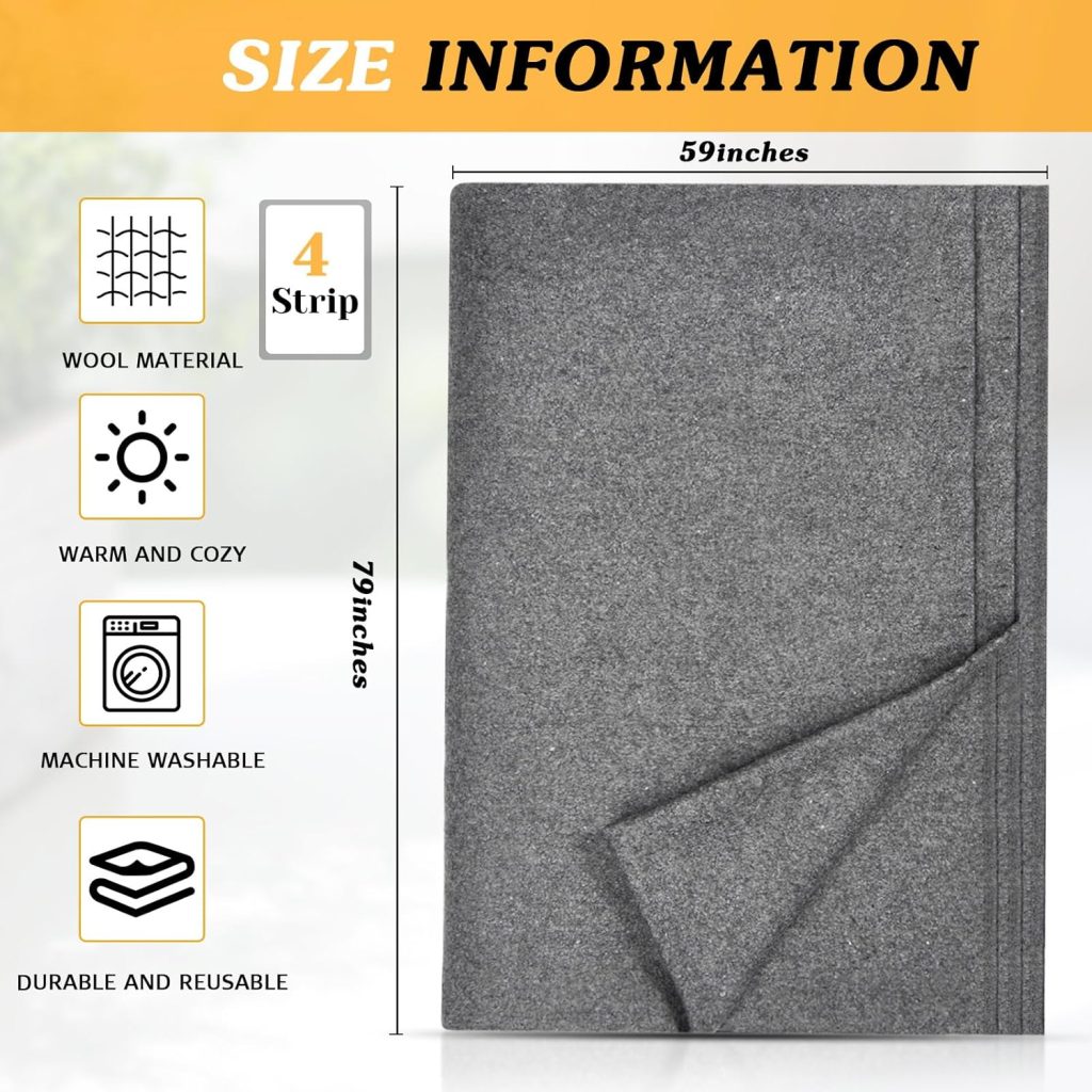 Taiyin 4 Pcs 79 x 59 Military Wool Blanket Camping Blanket for Sleeping Washable Warm Thick for Cold Weather Sporting Events Everyday Use Outdoors Survival Kits in Winter 2.43 Lbs Grey