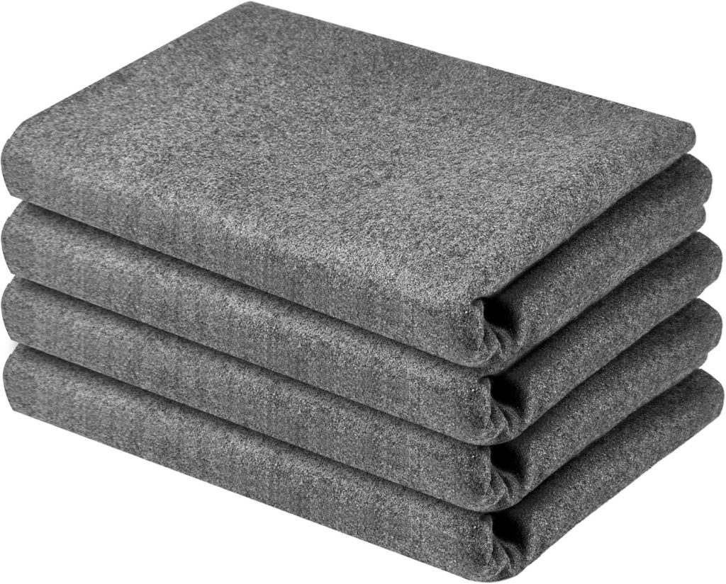 Taiyin 4 Pcs 79 x 59 Military Wool Blanket Camping Blanket for Sleeping Washable Warm Thick for Cold Weather Sporting Events Everyday Use Outdoors Survival Kits in Winter 2.43 Lbs Grey