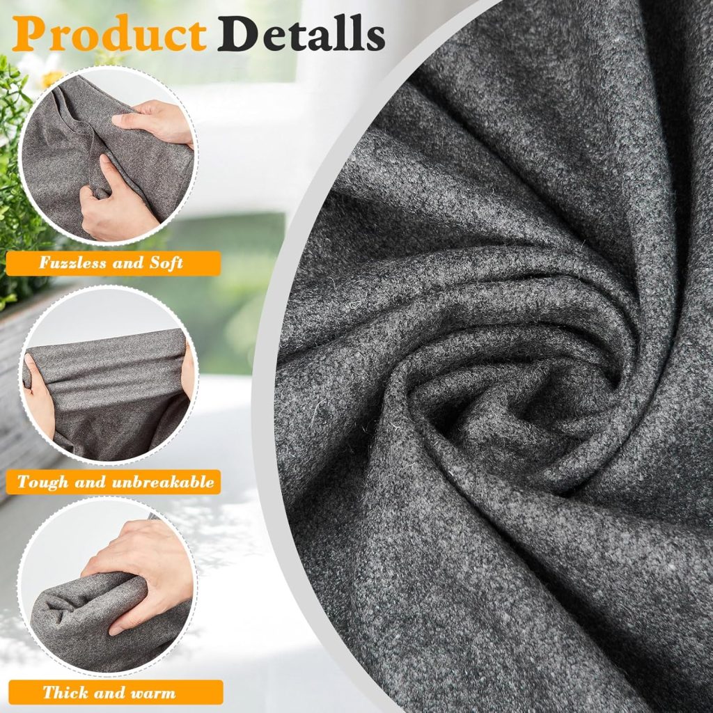 Taiyin 4 Pcs 79 x 59 Military Wool Blanket Camping Blanket for Sleeping Washable Warm Thick for Cold Weather Sporting Events Everyday Use Outdoors Survival Kits in Winter 2.43 Lbs Grey