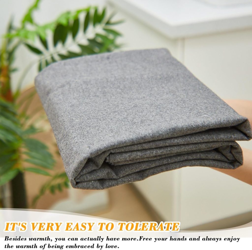 Taiyin 4 Pcs 79 x 59 Military Wool Blanket Camping Blanket for Sleeping Washable Warm Thick for Cold Weather Sporting Events Everyday Use Outdoors Survival Kits in Winter 2.43 Lbs Grey