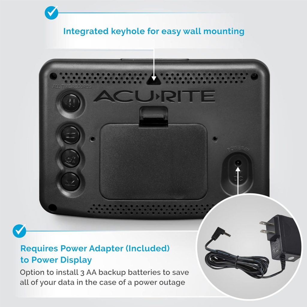 AcuRite 02027AIM Color Weather Station with High Low Temperature and Humidity with Moon Phase, Dark Themed , Black Display