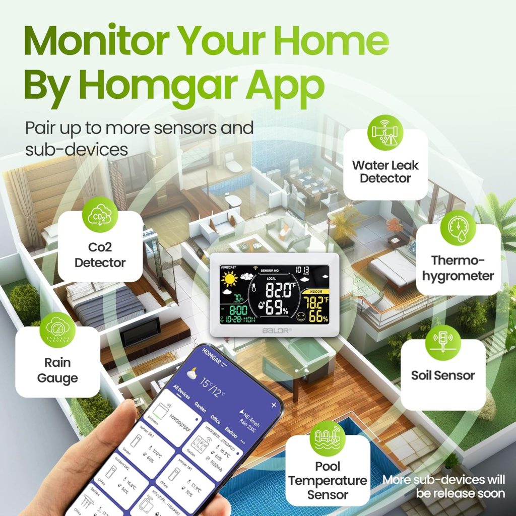 BALDR WiFi Weather Station with App, Wireless Indoor Outdoor Thermometer with Humidity Monitor, Online Real-time Forecast, Smart Home Weather Stations, One Temperature Sensor Included, White BALDR WiFi Weather Station with App, Wireless Indoor Outdoor Thermometer with Humidity Monitor, Online Real-time Forecast, Smart Home Weather Stations, One Temperature Sensor Included, White