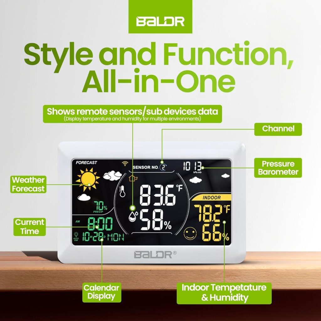 BALDR WiFi Weather Station with App, Wireless Indoor Outdoor Thermometer with Humidity Monitor, Online Real-time Forecast, Smart Home Weather Stations, One Temperature Sensor Included, White BALDR WiFi Weather Station with App, Wireless Indoor Outdoor Thermometer with Humidity Monitor, Online Real-time Forecast, Smart Home Weather Stations, One Temperature Sensor Included, White