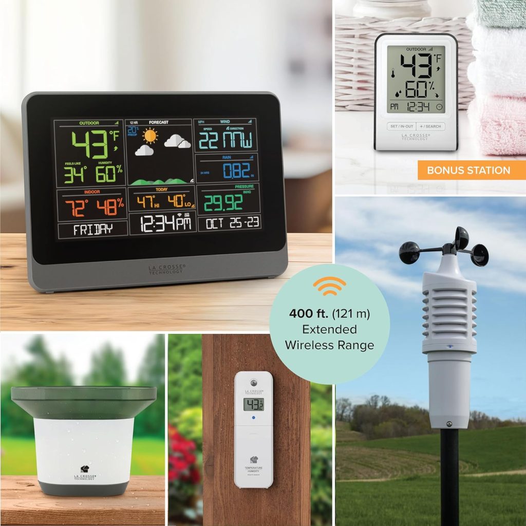 La Crosse Technology 328-10618-INT Wireless WiFi Professional Weather Center, Black