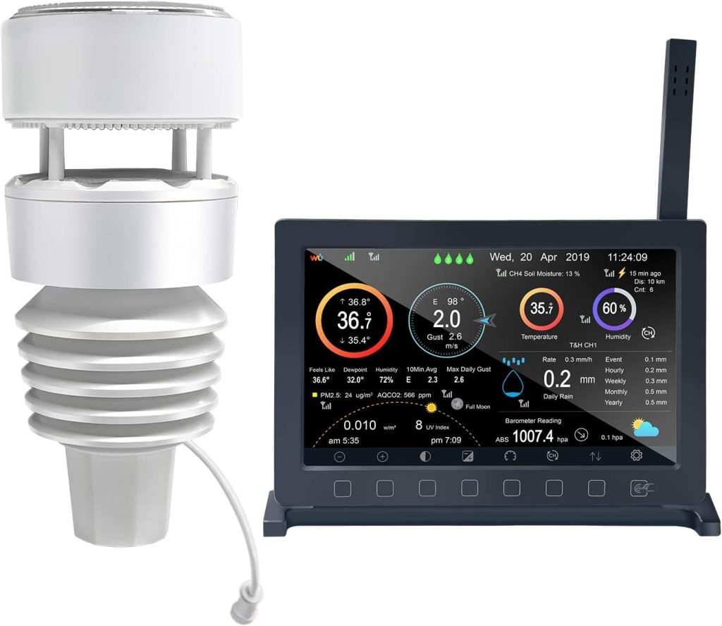 ECOWITT Wittboy Pro Weather Station HP2564, with 7 Inch HP2560 TFT Display Console and WS90 Outdoor Weather Sensor, Supports WU/WeatherCloud/Wow/Ecowitt Servers,915 MHz