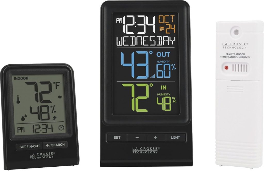 La Crosse Technology M82738 Color Temperature  Humidity Station with Bonus Display, Black