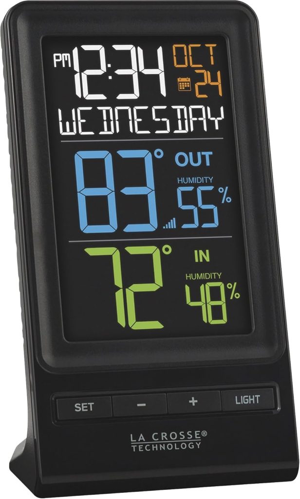 La Crosse Technology M82738 Color Temperature  Humidity Station with Bonus Display, Black
