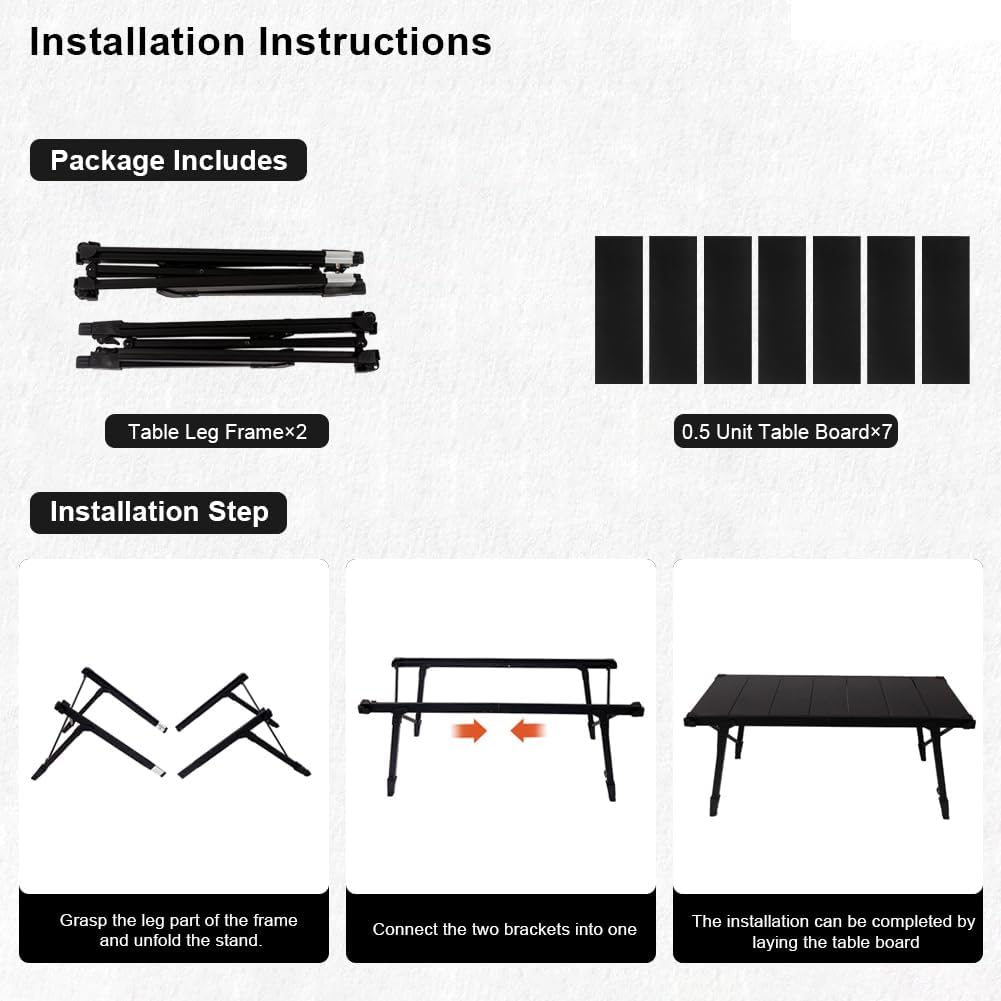 Outdoor Folding Portable Picnic Camping Table with Adjustable Height IGT Outdoor Table with Carrying Bag for Cooking, Travel, Picnic, Party, Beach, Backyard, BBQ, Patio Outdoor Folding Portable Picnic Camping Table with Adjustable Height IGT Outdoor Table with Carrying Bag for Cooking, Travel, Picnic, Party, Beach, Backyard, BBQ, Patio