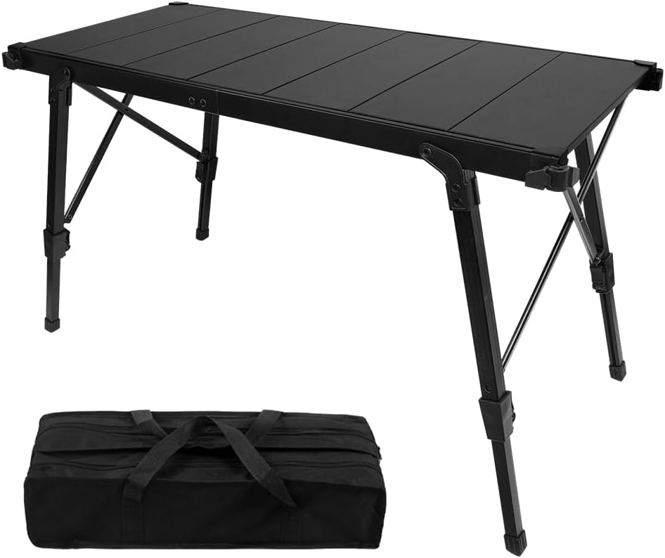 Outdoor Folding Portable Picnic Camping Table with Adjustable Height IGT Outdoor Table with Carrying Bag for Cooking, Travel, Picnic, Party, Beach, Backyard, BBQ, Patio Outdoor Folding Portable Picnic Camping Table with Adjustable Height IGT Outdoor Table with Carrying Bag for Cooking, Travel, Picnic, Party, Beach, Backyard, BBQ, Patio
