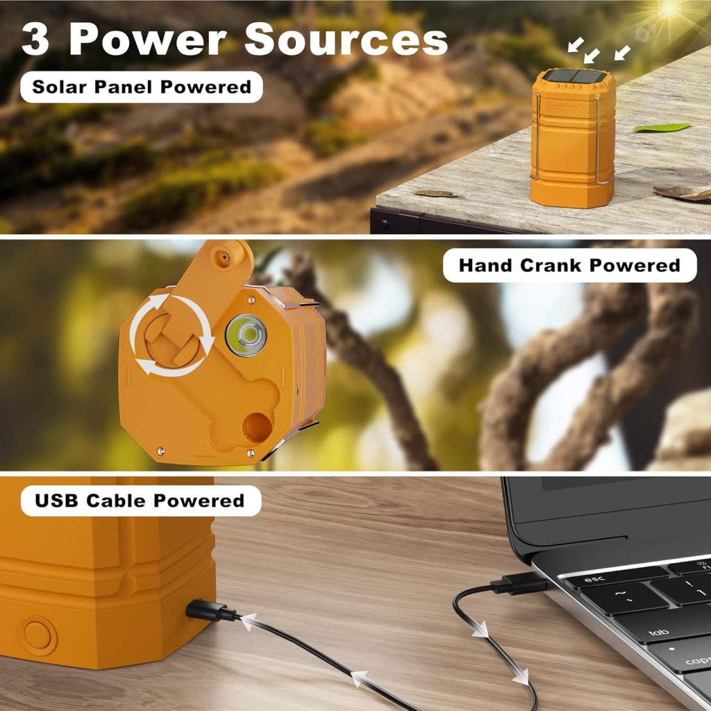 Lanterns for Power Outages, LED Camping Lantern, USB Rechargeable Solar Hand Crank Powered Emergency Light, Portable and Waterproof Camping Lights Flashlight for Indoor Outdoor, Hurricane, Hiking Lanterns for Power Outages, LED Camping Lantern, USB Rechargeable Solar Hand Crank Powered Emergency Light, Portable and Waterproof Camping Lights Flashlight for Indoor Outdoor, Hurricane, Hiking