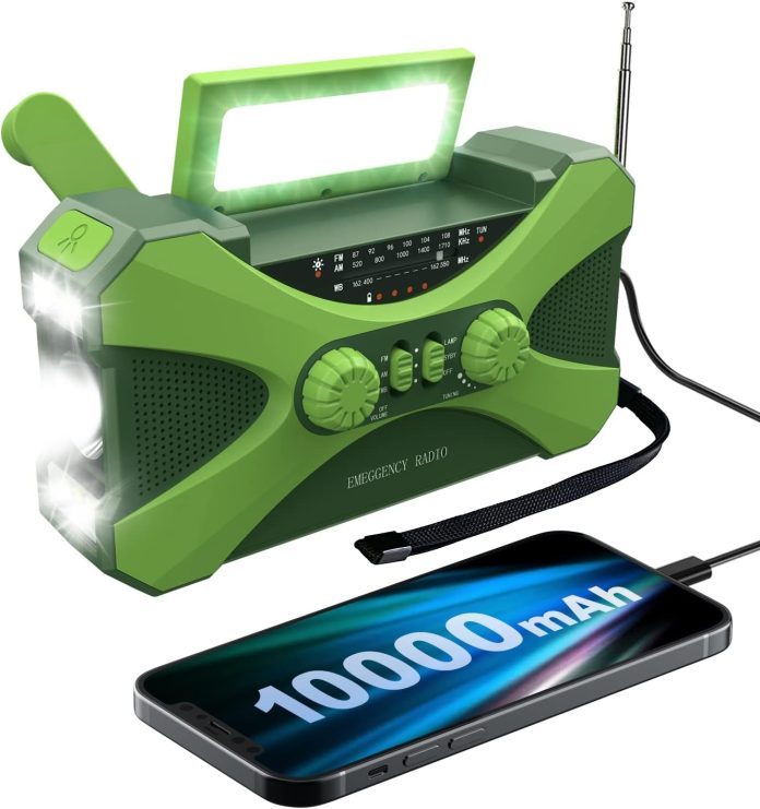 10000mah-emergency-solar-hand-crank-radio-portable-amfmnoaa-weather-radio-with-cell-phone-charger-led-flashlight-reading