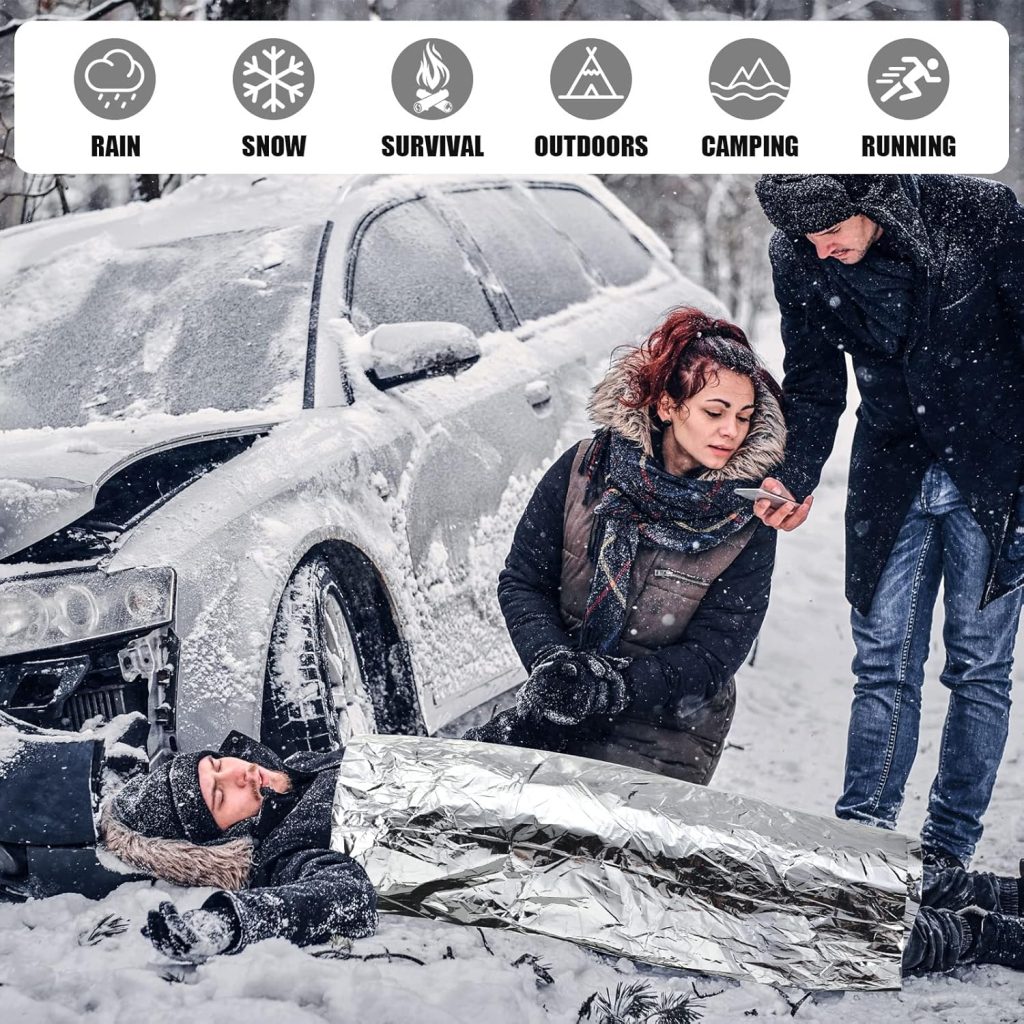 Macarrie 100 Pack 2 Size Emergency Thermal Blanket Survival - Emergency Blankets Silver Foil for Outdoors Camping Hiking First Aid Adult, 82 x 63, 82 x 51 (100 Pieces) Macarrie 100 Pack 2 Size Emergency Thermal Blanket Survival - Emergency Blankets Silver Foil for Outdoors Camping Hiking First Aid Adult, 82 x 63, 82 x 51 (100 Pieces)