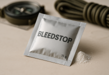 BleedStop™ First Aid Powder for Blood Clotting, Trauma Kit, Blood Thinner Patients, Camping Safety, and Survival Equipment for Moderate to Severe Bleeding Wounds or Nosebleeds – 4 (15g) Pouches